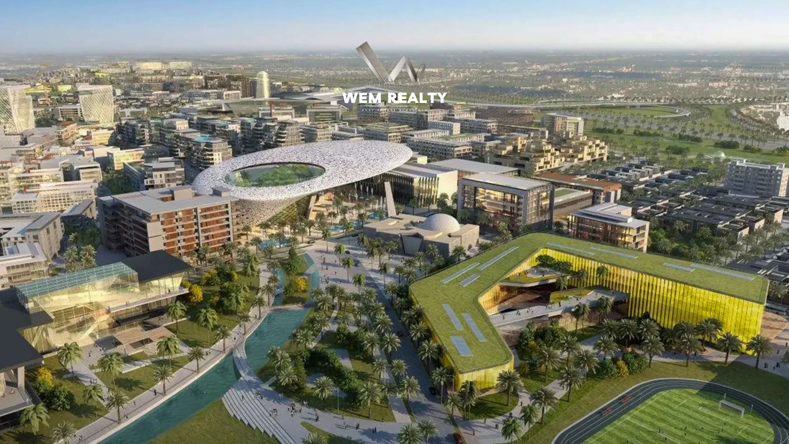 Dubai South : 22 millions de sq ft avec 500 arbres et design biophilique. Le corridor sud change de dimension.